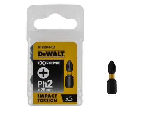 Dewalt DT7994T 25mm Impact Torsion Screwdriver Bits PH2 (x5)
