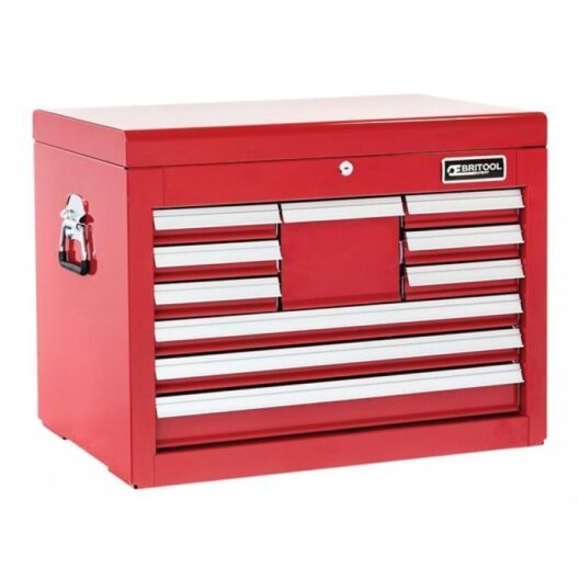 Britool Expert E010240B 10 Drawer Tool Chest Cabinet - Top Box - Red
