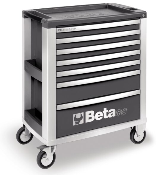 Beta C39/7 7 Drawer Aluminium Alloy Mobile Roller Cabinet In Grey