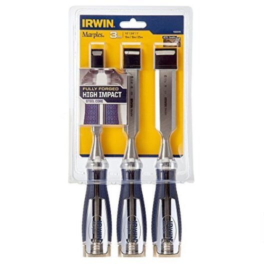 IRWIN Marples 10503419 M750 Split-proof Soft Touch Chisels (Set of 3) High Impact