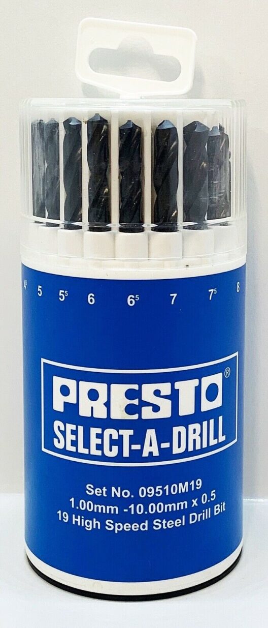 Presto 09510M19 High Speed Steel 19 Piece Select A Drill Set 1-10mm x 0.5mm