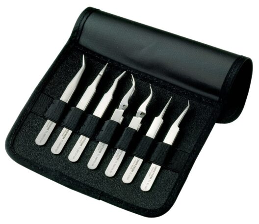 Lindstrom 9854 7 Piece Stainless Steel Anti-Magnetic SMD Tweezers Set