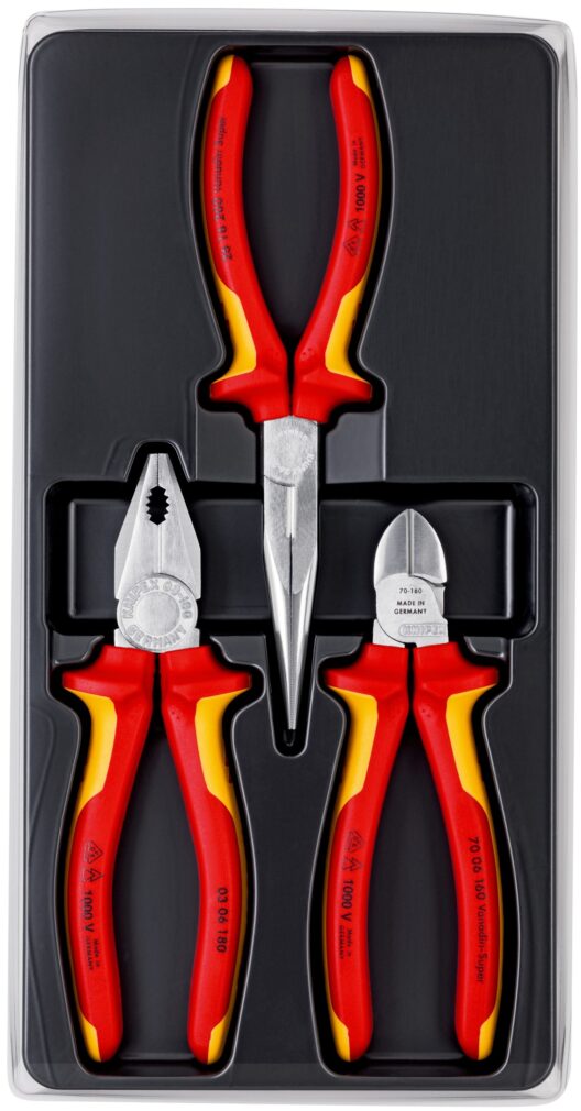 Knipex 00 20 12 3 Piece Electro VDE Insulated Plier Set
