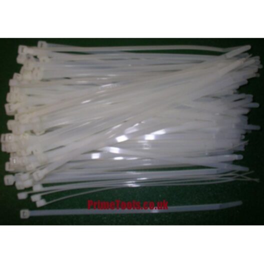 CABLE TIES 4.8mm x 200mm (WHITE) (Pack quantity 100)