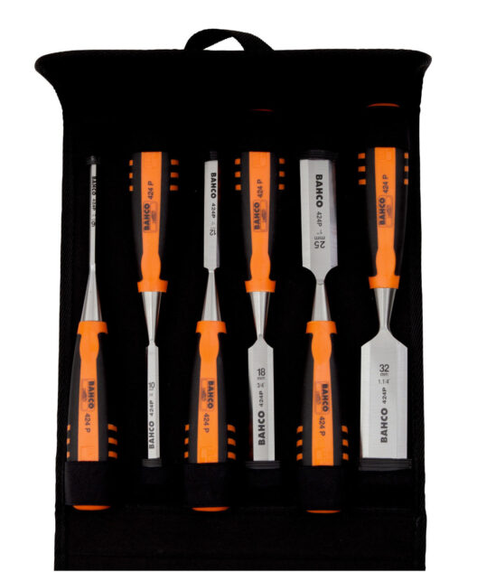 Bahco 424P-S6-PP 6 Piece ERGO Precision Chisel Set In Wallet 6-32mm