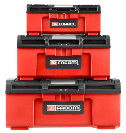 Facom BP.CSTK3N Set of 3 Plastic Tool and Parts Storage Boxes; 16", 19" &amp; 24"
