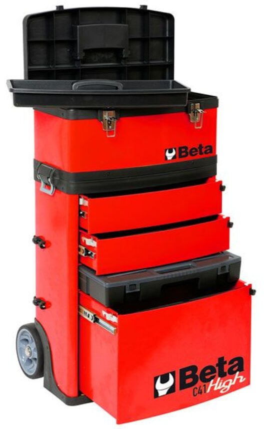 Beta C41H Two - Module Tool Trolley Cabinet - Red