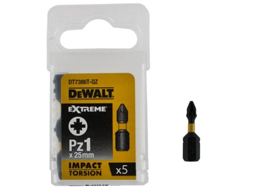 Dewalt DT7386T 25mm Impact Torsion Screwdriver Bits PZ1 (x5)