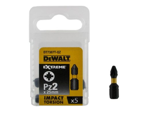 Dewalt DT7387T 25mm Impact Torsion Screwdriver Bits PZ2 (x5)