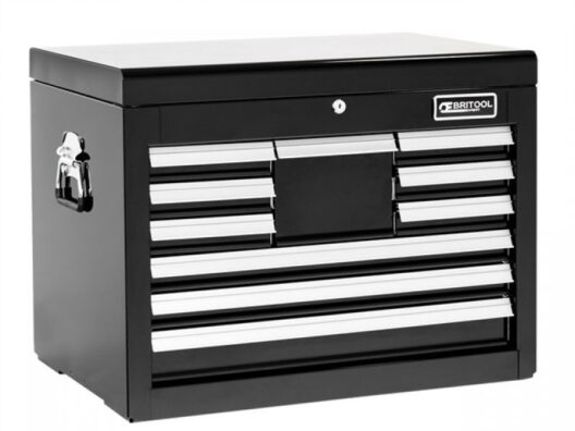 Britool Expert E010241B 10 Drawer Tool Chest Cabinet - Top Box - Black