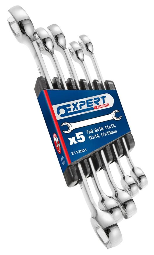 Expert by Facom E112501 5 Piece Flare Nut Spanner Wrench