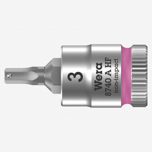Wera 8740 A HF Zyklop 003332 1/4" Drive Hexagon Bit Socket With Holding Function - 3mm