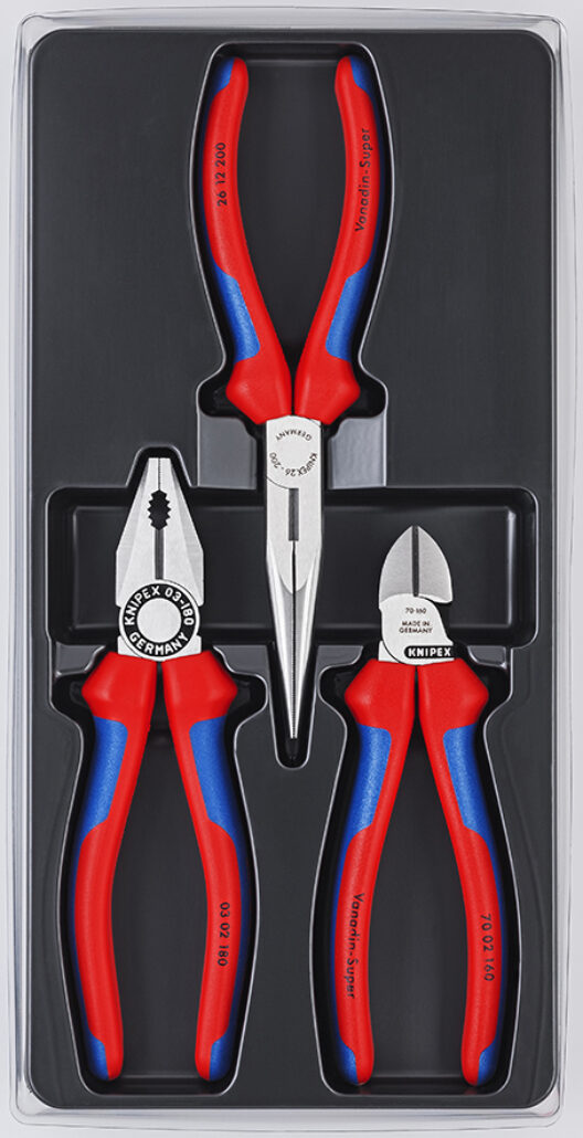 Knipex 00 20 11 3 Piece Plier Assembly Set (Combi, Snipe &amp; Cutter)