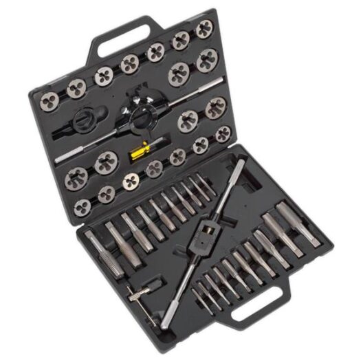 Sealey Tools AK303IMP Tap and Die Set 1/4" - 1" UNF and UNC Imperial Threads in a Sturdy Case