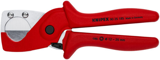 Knipex 90 25 185 Pipe Cutter For Plastic Composite Pipes 185mm 12-25mm