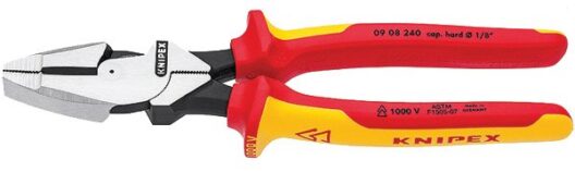 Knipex 09 08 240 VDE Insulated High Leverage Lineman's Combination Cutting Pliers