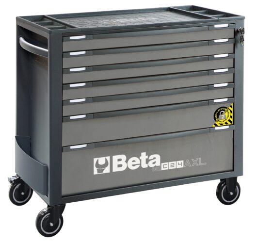 Beta RSC24AXL/7-A 7 Drawer Extra Long Mobile Roller Cabinet With Anti-Tilt System - Anthracite Grey