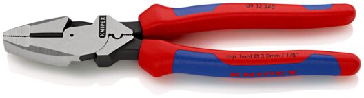 Knipex 09 12 240 Lineman's Pliers American Style with Slim Multi-Component Grip - 240mm