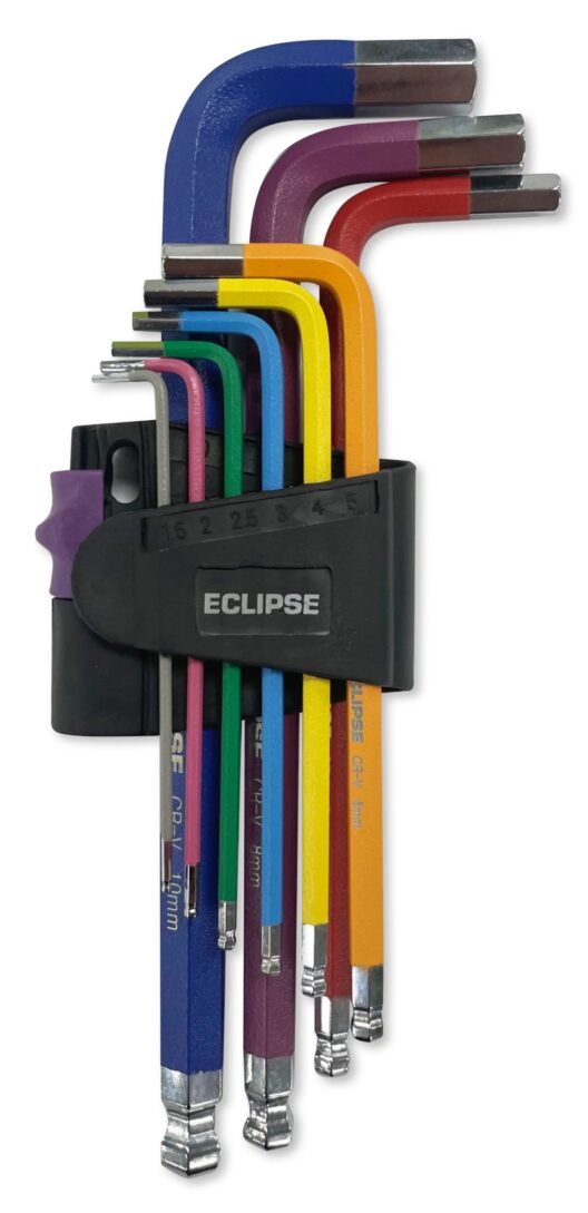 Eclipse EHK9PS 9 Piece Ball-Ended Coloured Hexagon Key Set